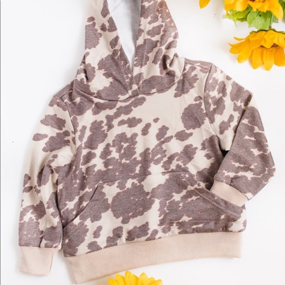 🌵🌵Crazy Train Kids Cow Print Hoodie Boy or Girl - Picture 3 of 10